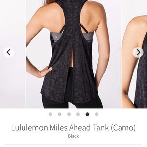 Lululemon Miles Ahead Tank Camo black